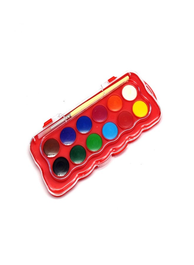 بولو مجموعة ألوان مائية بولو - ١٢ لونًا زاهيًا (٢٣ مم) | عبوة من قطعتين | ألوان مائية غير سامة وسهلة الاستخدام للرسم والمشاريع الفنية واللوازم المدرسية - مثالية للأطفال والكبار - Image 3